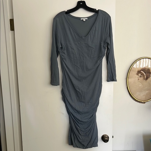 James Perse Dresses & Skirts - James Perse Gray Ruched Bodycon Dress